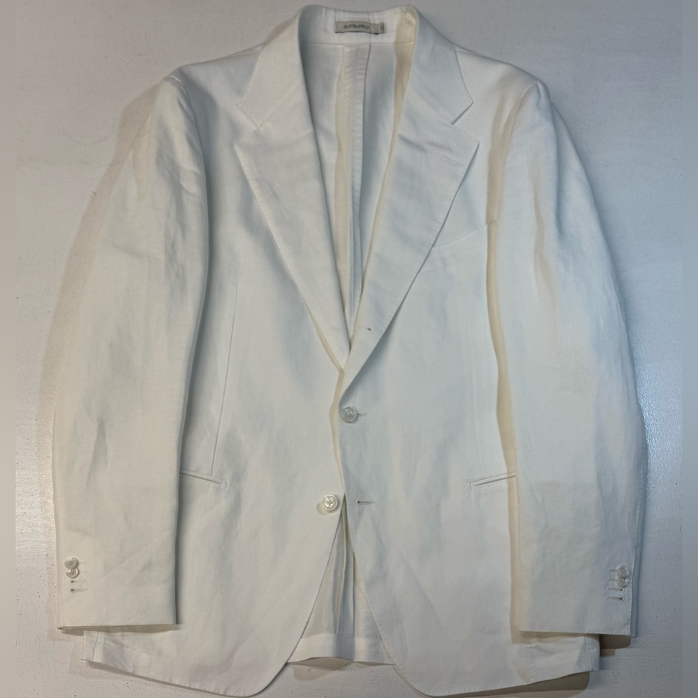 SUITSUPPLY White Linen Cotton Havana Blazer 46R XL